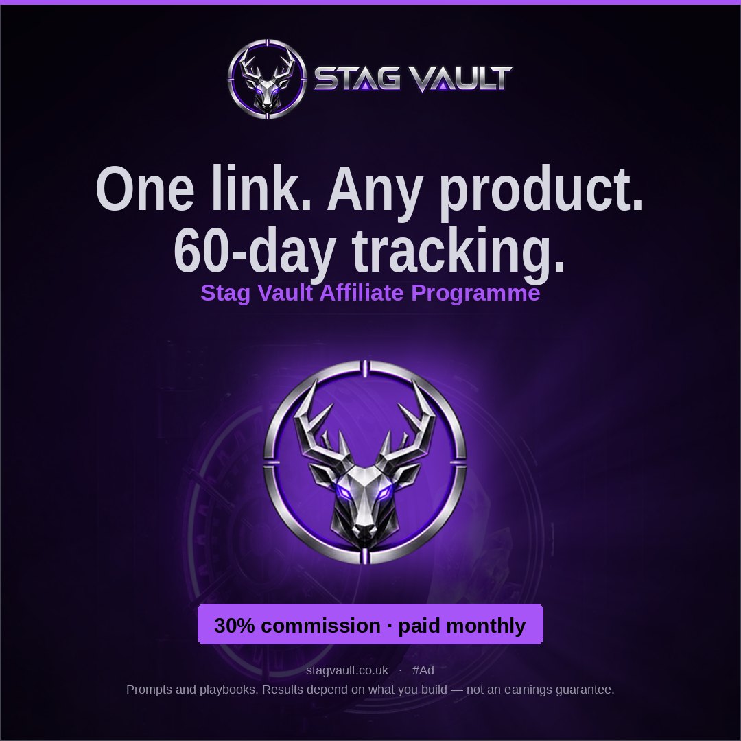 General Stag Vault affiliate banners — One link, any product