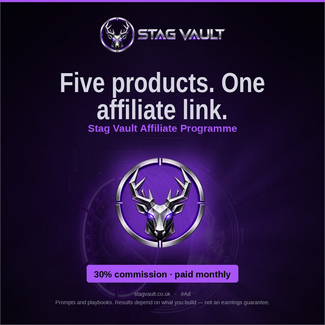 General Stag Vault affiliate banners — Five products, one link