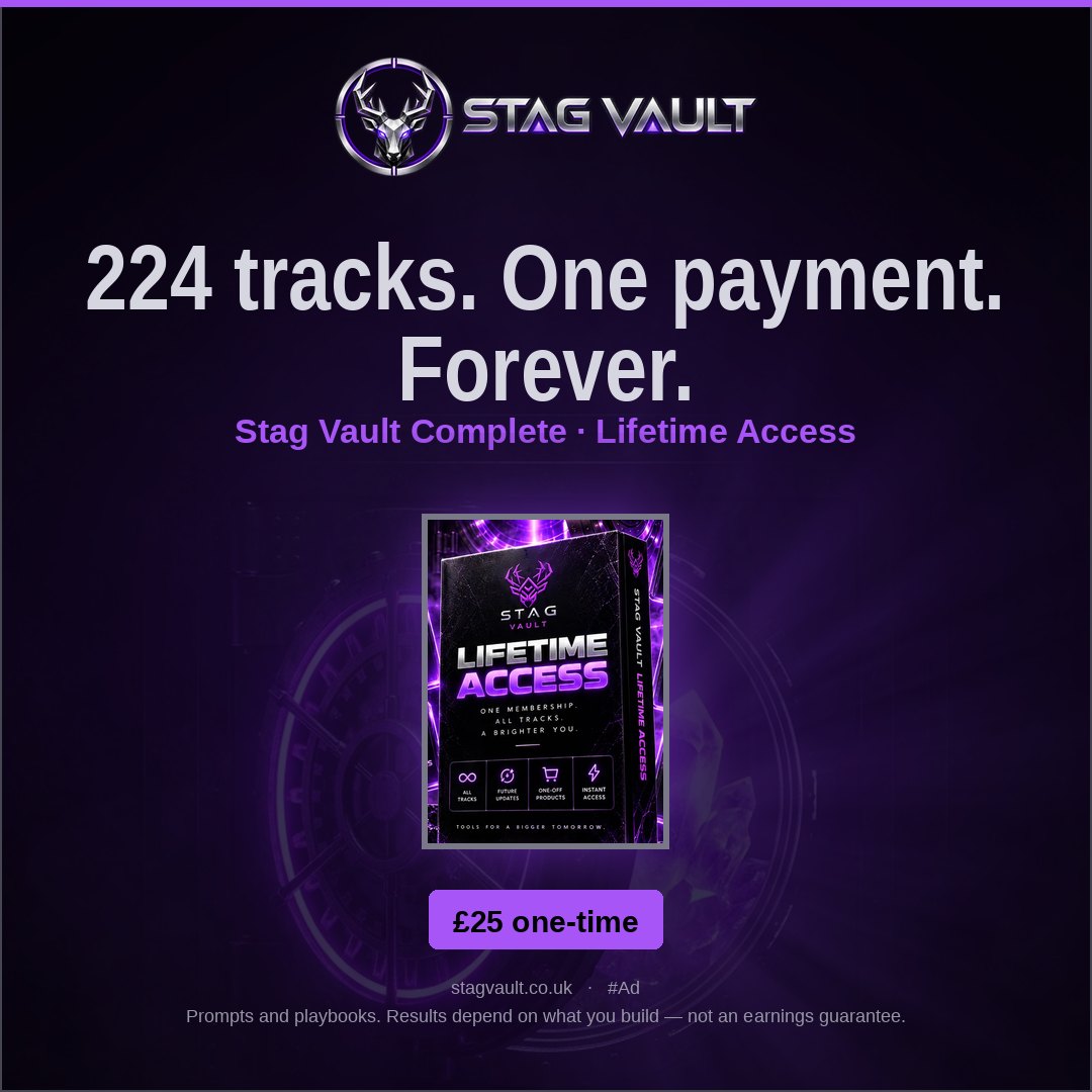 Stag Vault Complete · Lifetime Access — Square 1080×1080